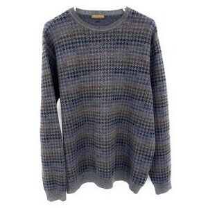 Vintage Lenor Romano Extra Fine Merino Wool Sweater Mens L Crewneck Long Sleeve